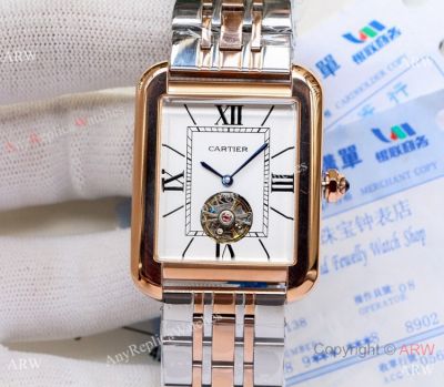 Replica Cartier Tank Solo tourbillon Watches 2-Tone Rose Gold